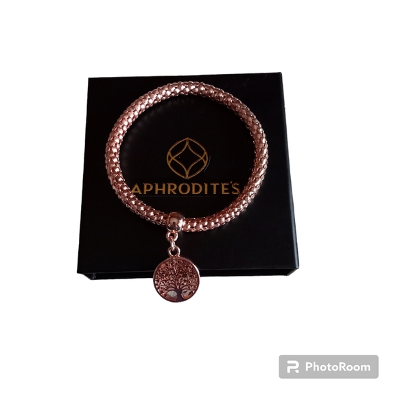 Aphrodites Tree of Life Charm Bracelets Stretch Gold Silver Rose Plated Crystals - Picture 6 of 10